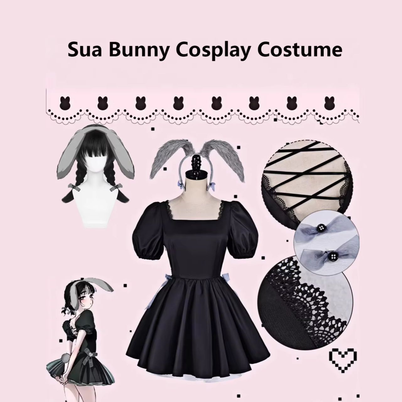 Anime Cosplay Black Girl - Alien Stage Sua 3° Anniversario Costume
