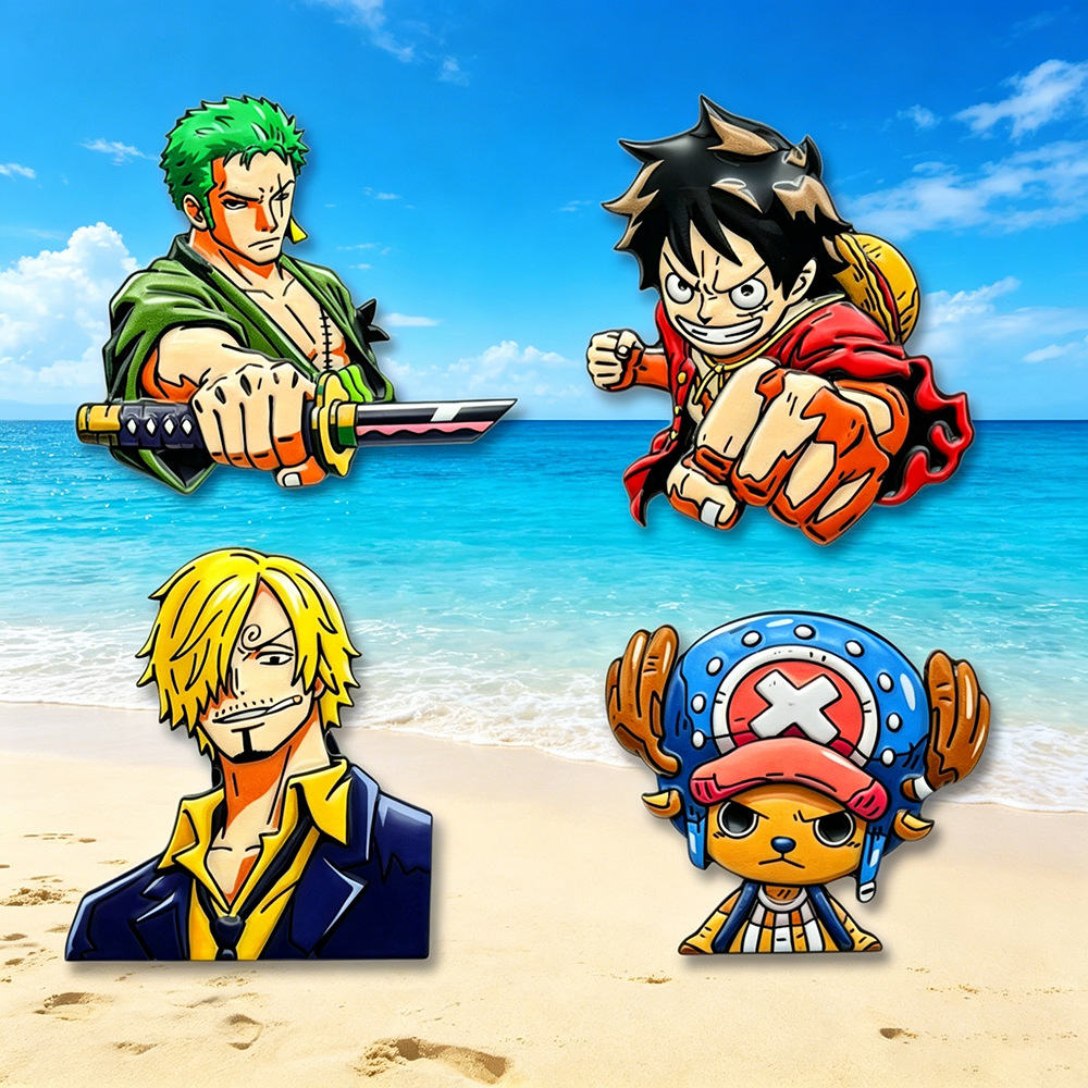 Anime Cosplay One Piece - Set di 4 Spille con Personaggi