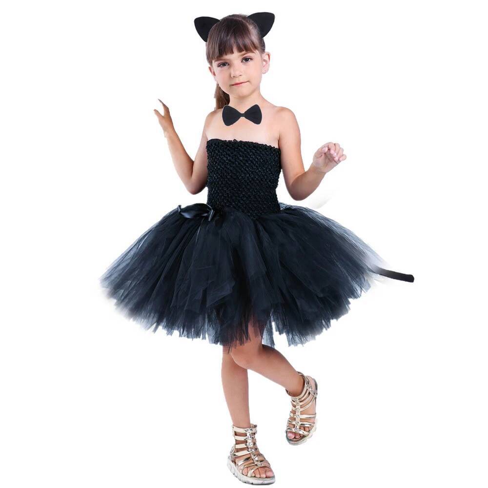 Anime Cosplay Black Girl - Grazioso Vestito Tutu Gatto Nero per