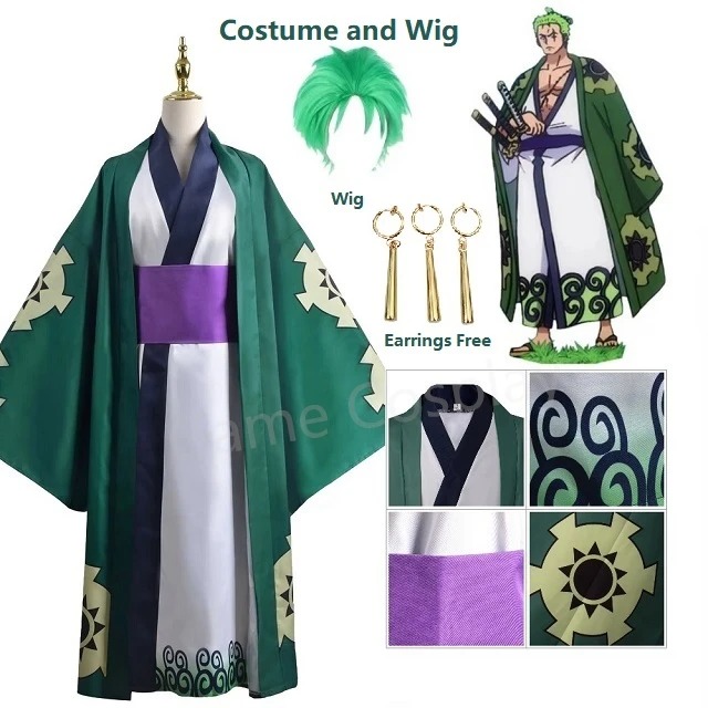 Verde Roronoa Zoro Kimono Cosp - Anime Cosplay One Piece recensione e prezzo